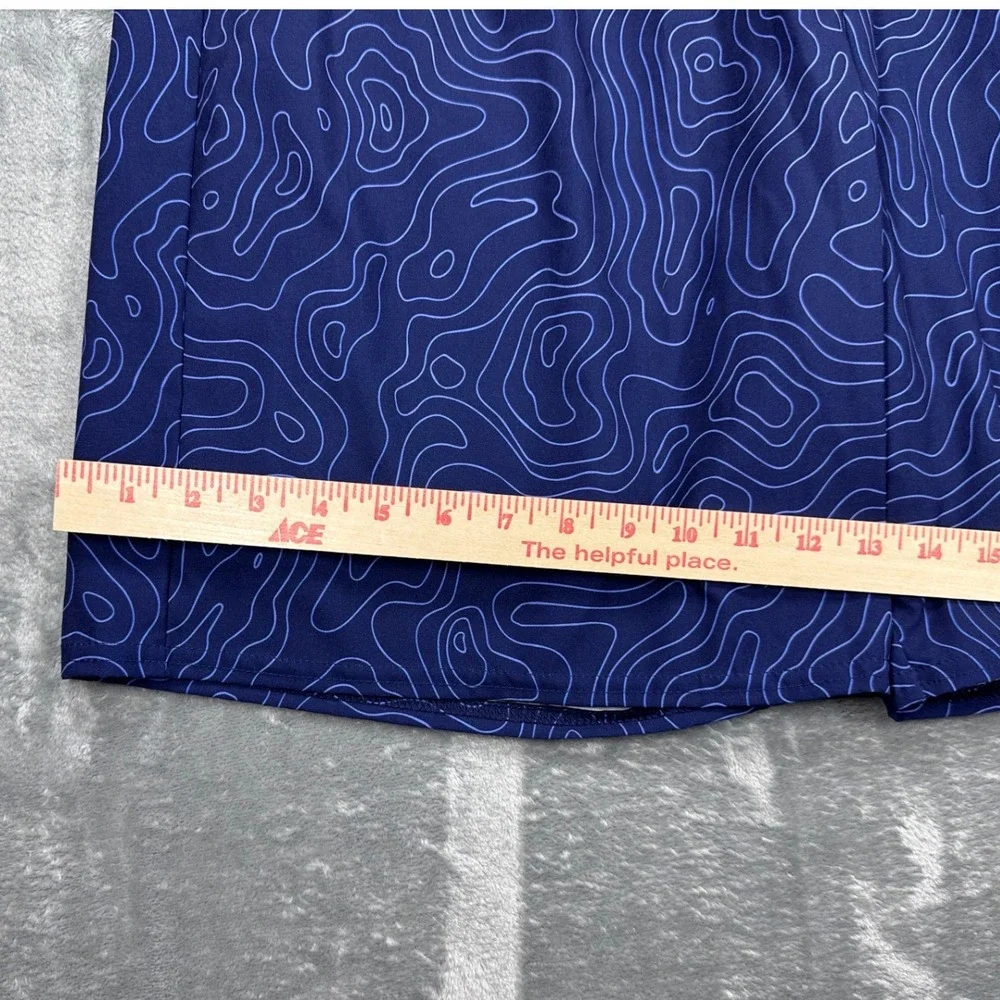 WSI Sports‎ Mens 2XL Athletic Shorts Navy Red Topographic Print Made in USA XXL